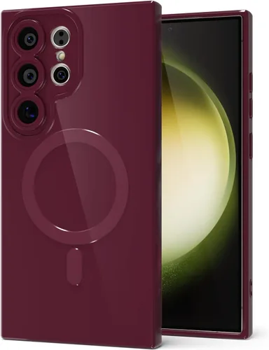 Miniatura 25 de Svanove para Samsung Galaxy S22 Funda de teléfono de silicona magnética, compatible con Magsafe, linda para mujeres, brillante color brillante, gel