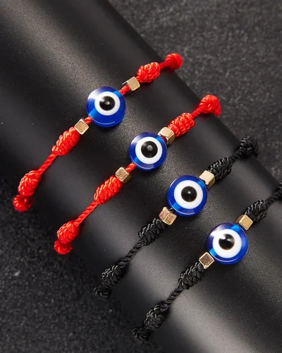 Miniatura 5 de Pulsera de 7 nudos contra el mal de ojo para mujeres, hombres y bebés, cuerda roja negra rosa, protección contra el mal de ojo, buena suerte, regalo
