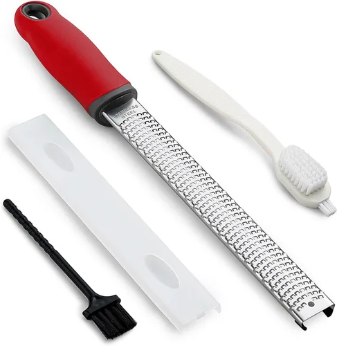 Miniatura 9 de Koythin Zester, rallador de limón y queso con cepillo, herramienta de cocina resistente para rallar cítricos, queso parmesano, chocolate, jengibre