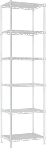 REGILLER Estantería de Alambre de 6 Niveles de Acero, Unidad de Almacenamiento con Estantes Ajustables para Lavandería, Baño, Cocina, Despensa,