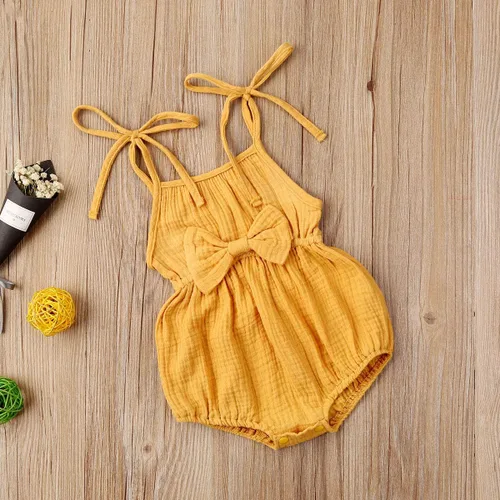 Miniatura 8 de Mubineo Mono de algodón con cordón de lino y algodón para bebés y niñas