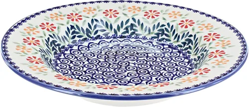 Miniatura 7 de Cerámica polaca de rosa azul – Plato de sopa azul violeta – 9.25 pulgadas de diámetro – Gran cuenco para sopas, ensaladas y pastas