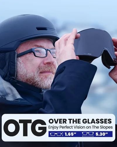 Miniatura 4 de OutdoorMaster - Gafas de esquí Falcon con lente de ZEISS, gafas de snowboard OTG antiempañamiento, lente intercambiable magnética, gafas de nieve