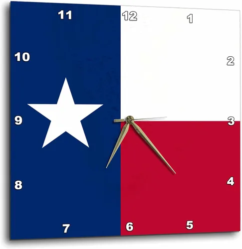3dRose DPP_158447_3 Reloj de pared con bandera de Texas TX Estados Unidos Estados Unidos Estados Unidos Estados Unidos de América azul, rojo y