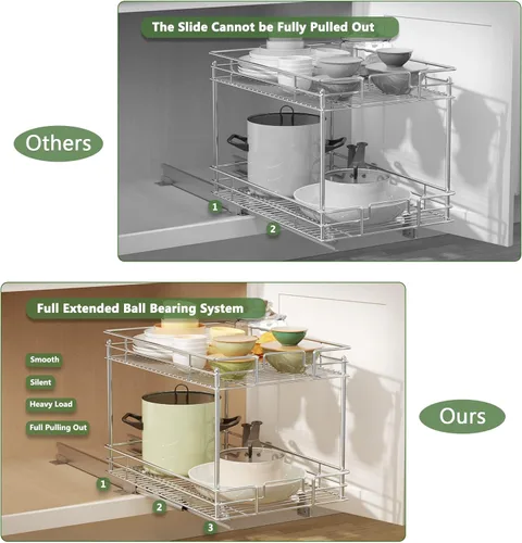 Miniatura 5 de ROOMTEC Organizador de armario extraíble de 20 pulgadas de ancho x 21 pulgadas de profundidad, organizador de armario de cocina y almacenamiento