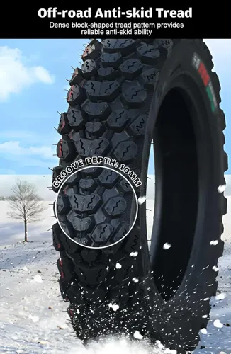 Miniatura 4 de Neumático de 3.50-10 de 3.50 pulgadas, neumático sin cámara de 10 pulgadas, neumático de nieve todoterreno de 3.50-10 para accesorio de repuesto