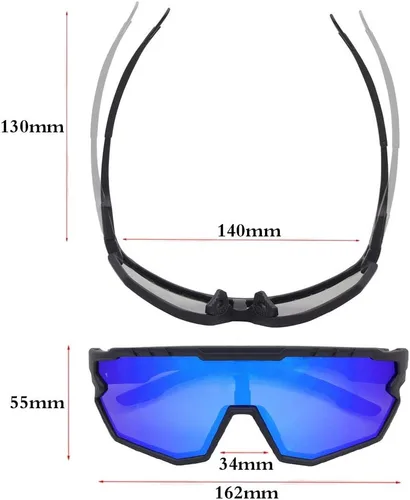 Miniatura 3 de Sports Sunglasses Cycling Glasses Pink Polarized Glasses Baseball glasses with 3 lenses,Fishing,Ski Running Golf Azul Negro