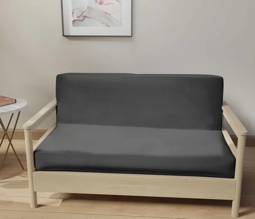 Miniatura 13 de LANE LINEN Fundas para futón de tamaño completo, fundas elásticas 100% algodón, funda de colchón de tamaño completo para sofá cama de futón, funda