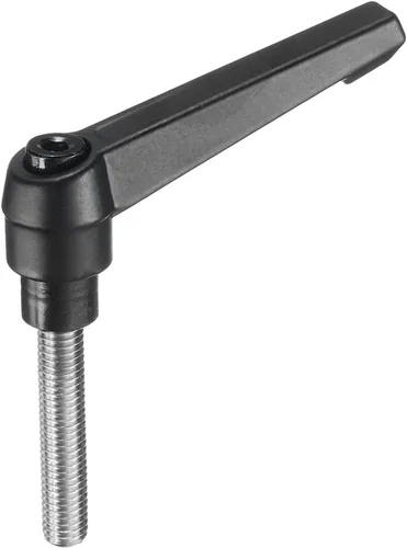 Miniatura 57 de uxcell Manija de palanca de sujeción ajustable M5 x 0.787 in óxido negro métrico acero al carbono macho roscado perillas de mano con botón