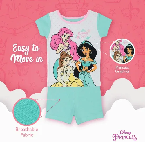 Miniatura 5 de Disney Girls 4-Piece Snug-fit Cotton Pajamas Set