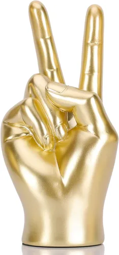 Miniatura 11 de DOVDOV Estatua de gesto "I Love You", detalles dorados para decoración del hogar, decoración de escultura de mano de arte moderno, oficina, boda