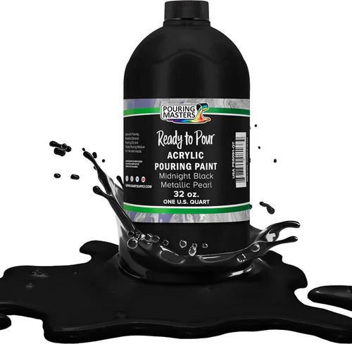 Pouring Masters - Acrílico metálico dorado de 24 quilates - Listo para verter - Pintura para verter - A base de agua premezclada de 32 onzas, de