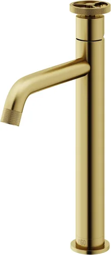 Miniatura 12 de VIGO Cass - Grifo de baño de un solo orificio de 8 pulgadas de alto en níquel cepillado VG01046BN