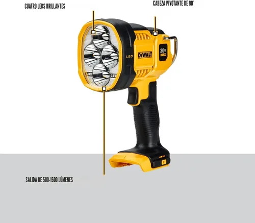 Miniatura 9 de DEWALT Luz de trabajo LED máxima 20V, cabeza pivotante (DCL043)