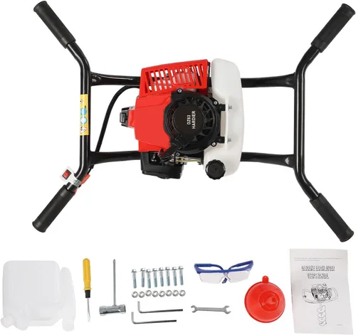 Miniatura 4 de Taladro de tierra de barrena de 2 tiempos y 3 HP de 63 CC con brocas de taladro de 31 pulgadas, 2.2 KW para 2 personas refrigerado por aire para 2