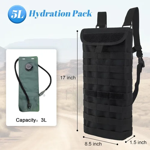 Miniatura 2 de Tactical MOLLE Hydration Pack Carrier Backpack with 3L Water Bladder for Outdoor Sports