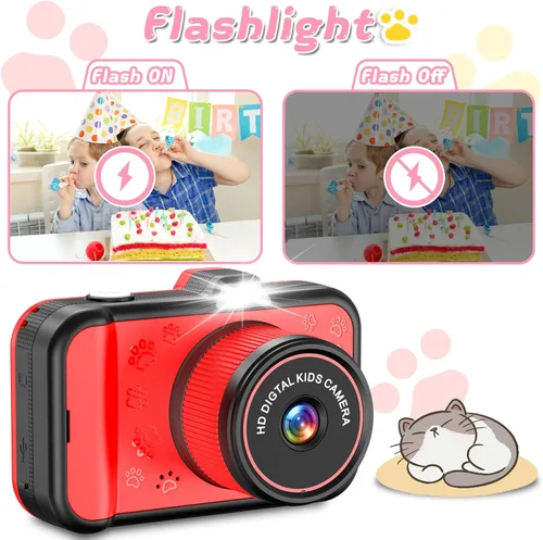 Miniatura 7 de Cámara para niños de CHAKEYAKE, cámara digital para niños pequeños con lente de zoom giratorio, pantalla grande de 3.5”, cámara de juguete de 1080P
