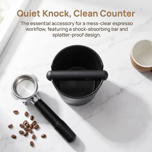 Miniatura 3 de Caja de café para café expreso, contenedor de café, caja de café de 4.8 pulgadas, absorbente de golpes, estilo barista duradero, con barra extraíble