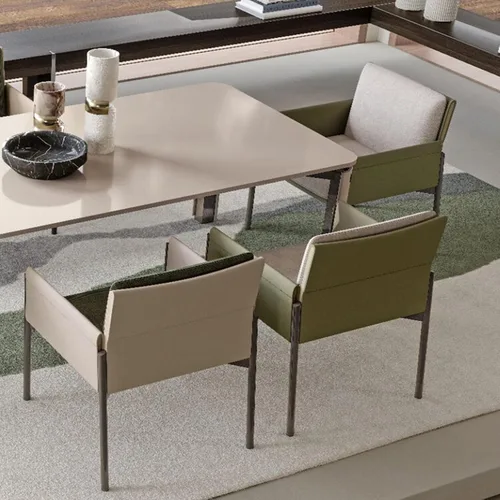 Miniatura 2 de sillas de comedor sillas de cocina modernas, silla de comedor con patas de metal para sala de estar, cocina moderna (marrón)