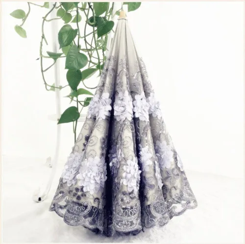 Miniatura 4 de Honeystore Sombrilla bordada con flor 3D plegable UV con encaje clásico