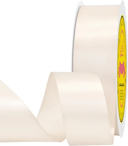 Miniatura 214 de Cinta de satén blanca antigua de doble cara de 1-1/2 pulgadas x 50 yardas, cinta de poliéster para envolver regalos, día de San Valentín, bodas