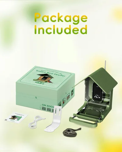Miniatura 8 de Comedero inteligente Hibird 4K HD con cámara, WiFi inalámbrico Dual 2.4G/5G para exteriores, captura de video de aves en alta resolución automática