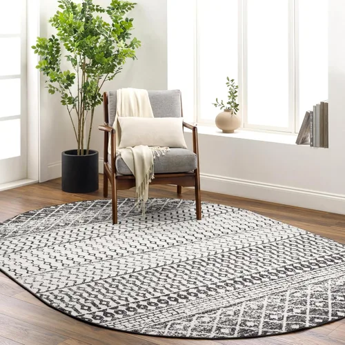Miniatura 39 de Livabliss Alfombras de Área - Alfombra Chester Boho Marroquí Negra de 2x16 para Sala de Estar y Dormitorio - Alfombra Geométrica Blanca y Gris