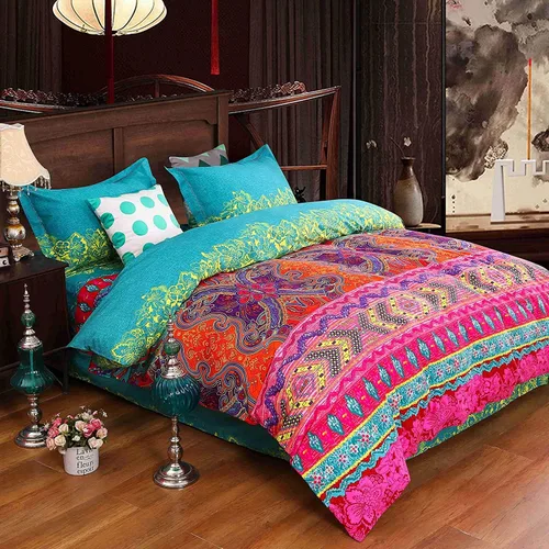 Miniatura 7 de Dodou - Juego de ropa de cama estilo bohemio, juego de funda de edredón bohemio, juego de ropa de cama de 2 piezas (individual)