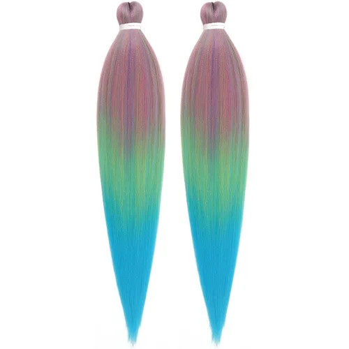 Miniatura 23 de Unionbeauty - Cabello trenzado preestirado de 16 pulgadas, 8 paquetes de cabello rubio trenzado con agua caliente, textura Yaki, trenzas