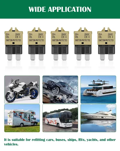 Miniatura 2 de LENKRAD Fusible reiniciable ATC/ATO automotriz de 5 amperios 5A Restablecimiento manual de hoja estándar fusibles de 5 amperios Disyuntor