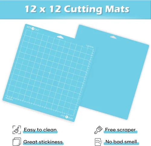 Miniatura 4 de HTVRONT Alfombrillas de corte de agarre ligero, paquete de 2 alfombrillas de corte de 12 x 12 pulgadas compatibles con Cricut Maker 3/Maker