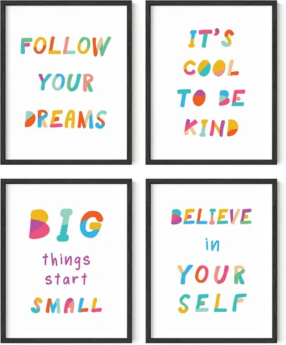 Miniatura 28 de HAUS AND HUES Citas inspiradoras para niños (sin marco, positividad, 8L x 10W)