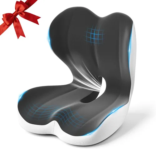 Cojín para asiento de automóvil que reduce la presión de la ciática, la espalda y el coxis | Hollow Design for Coccyx, Double-Sided Anti-Slip,