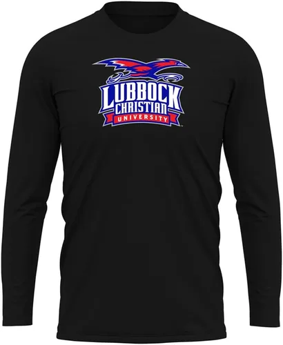 Miniatura 148 de Camisa deportiva de manga larga oficial de la NCAA Collegiate para hombre, colección negra con logotipo primario