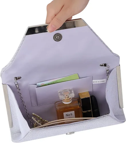 Miniatura 5 de Bolsos de embrague con purpurina para mujer bolsa de noche bolso de fiesta de boda