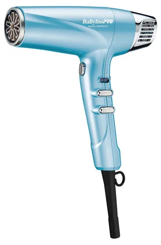 BabylissPRO Nano Titanium Hair Dryer, Professional 1875-Watt Blow Dryer, Lightweight, Ionic Technology Dries Hair Faster with Less Frizz Azul