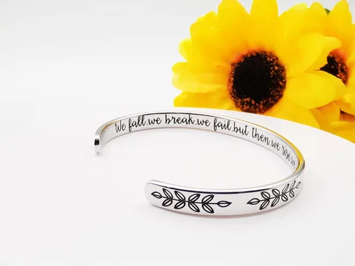 Miniatura 149 de Pulseras inspiradoras para mujer, joyería de acero inoxidable, con refranes, pulsera motivacional con mensaje oculto, pulseras grabadas para mejor