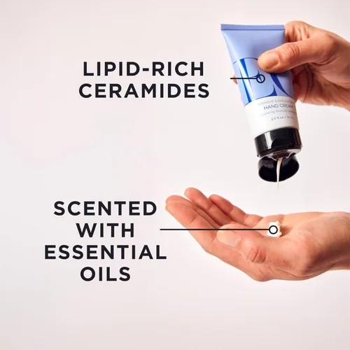 Miniatura 2 de EO Crema de manos, 2.5 onzas (paquete de 2), lavanda francesa, hidratante para piel seca y hecha con aceites esenciales para hombres y mujeres