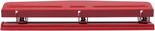 Miniatura 3 de JAM PAPER Perforadora de metal con 3 agujeros, color rojo, capacidad de 10 hojas, se vende individualmente