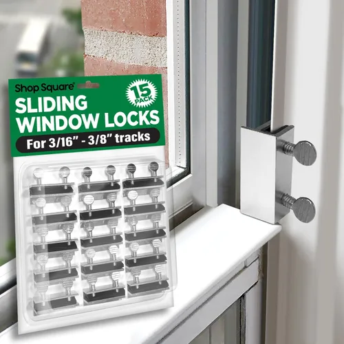 Miniatura 9 de Shop Square Cerraduras de ventana, paquete de 4 cerraduras de aluminio para ventana con giro de pulgar, ventanas y puertas correderas seguras