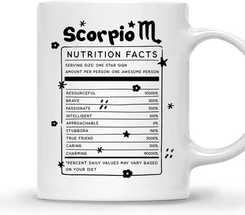 Miniatura 10 de Gossby Aquarius Nutrition Fact Taza de café – Regalo del signo del zodiaco para mujeres, cumpleaños, regalo de astrología de Navidad para mujeres