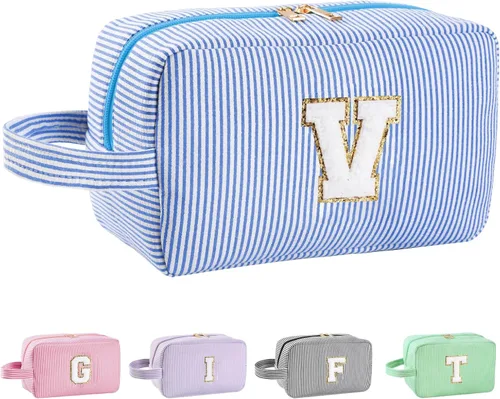 Miniatura 68 de Regalos personalizados para mujeres, bolsa de maquillaje con inicial, bolsa de maquillaje de viaje, bolsa de cosméticos, bolsa de artículos