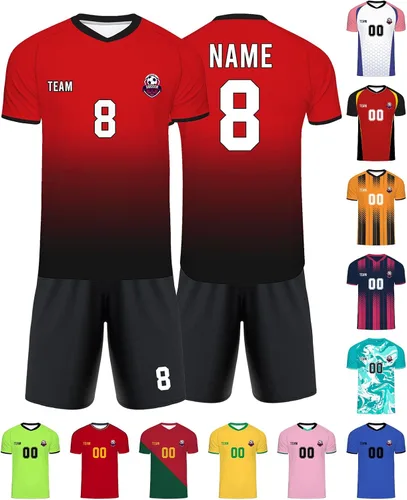 Camiseta de fútbol personalizada con número de nombre de equipo, camiseta deportiva personalizada con logotipo de fútbol para niños, hombres, niños