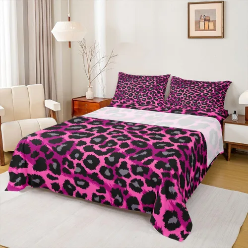 Miniatura 27 de Sábana bajera ajustable de 3 piezas con estampado de leopardo, tamaño individual, juego de ropa de cama de piel de guepardo para niños, bolsillo