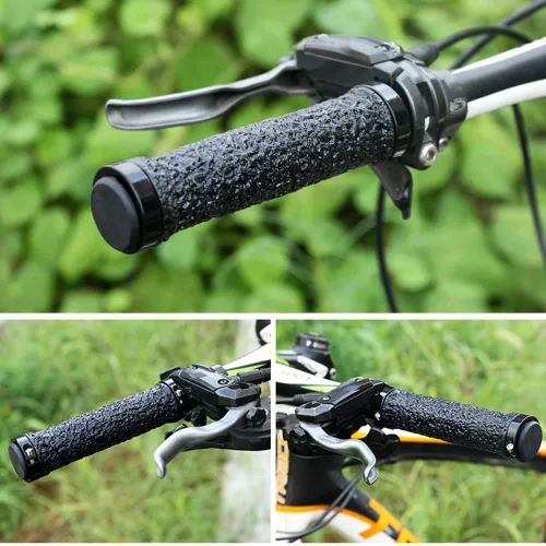 Miniatura 8 de Empuñaduras de manillar de bicicleta, 1 par de empuñaduras ergonómicas para manillar de bicicleta, agarre universal de doble bloqueo para manillar