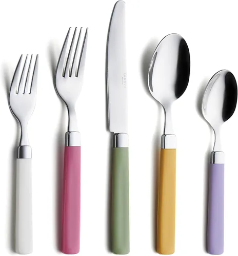 Miniatura 23 de ANNOVA Juego de cubiertos coloridos de acero inoxidable, utensilios de cocina, incluye cuchillos, tenedores, cucharas, tenedores de ensalada y Azul