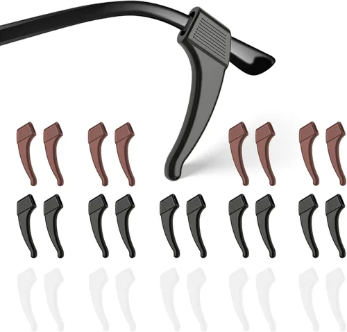 Miniatura 12 de SMARTTOP 20 pares de agarres antideslizantes para orejas de gafas, ganchos cómodos de silicona elástica, puntas de patillas de gafas, retenedor