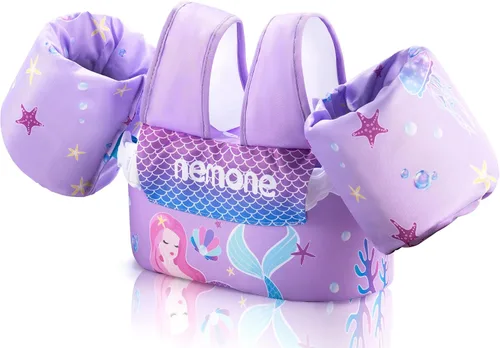 Nemone Chaleco de natación para niños pequeños de 22 a 70 libras, flotadores para niños, chaqueta de natación con alas de agua para el brazo para A-