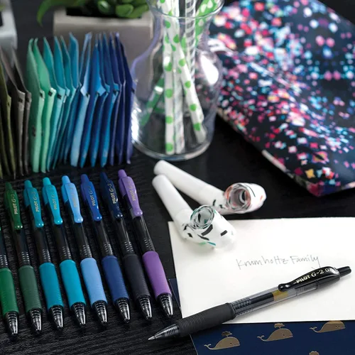 Miniatura 7 de Pilot, Bolígrafos de gel retráctiles G2 Premium, bolígrafos de gel de punta ultrafina de 0.38 mm, paquete de 8, negro y azul Negro 8