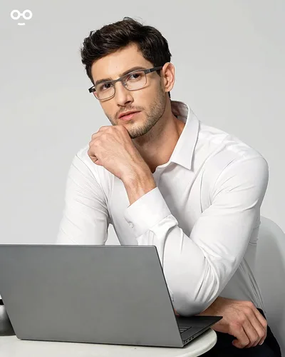 Miniatura 6 de JOLISU 3 lentes de luz azul para hombre, marco fino de metal con bloqueo de luz azul para hombre/mujer